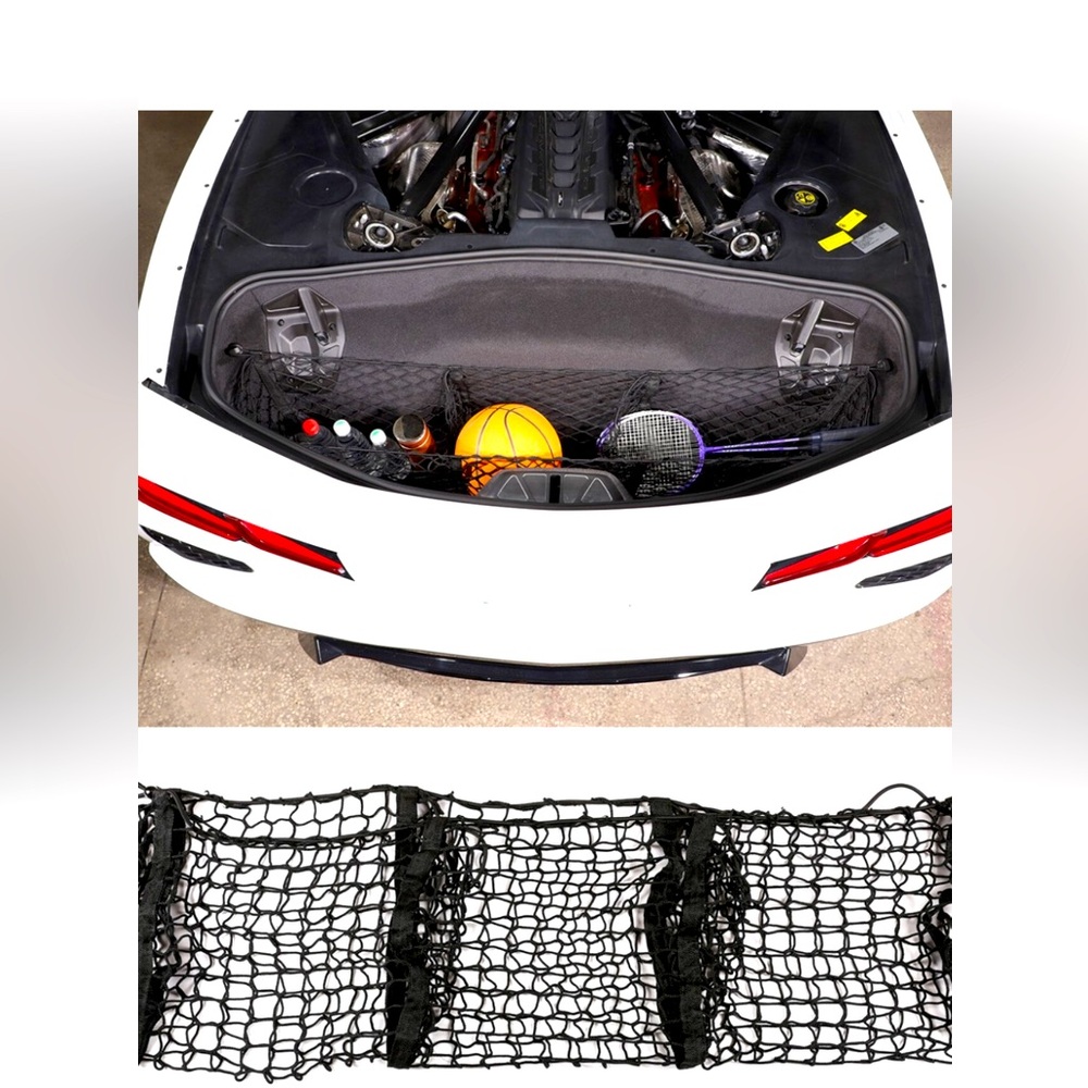Black Trunk Cargo Net Elastic Stretches